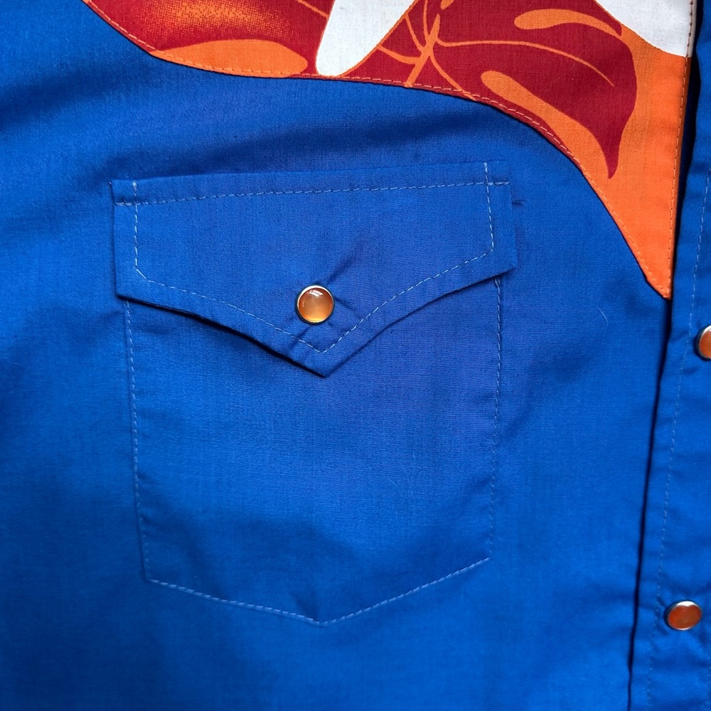 Wilkie Brand Western Hawaiian Shirt Blue Malibu 1 XL - Picture 4 of 6